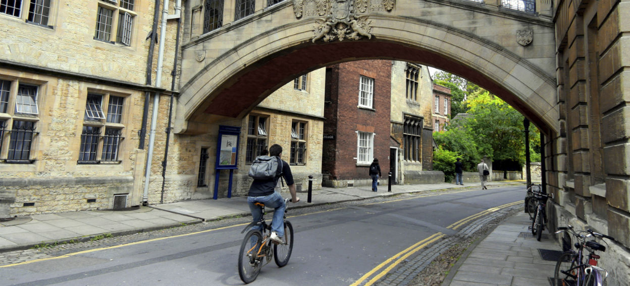 Student biking in Europe